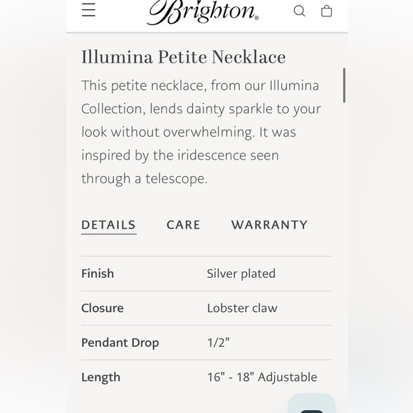 ❤️BRIGHTON ILLUMIA PETITE NECKLACE NWT - Picture 6 of 6